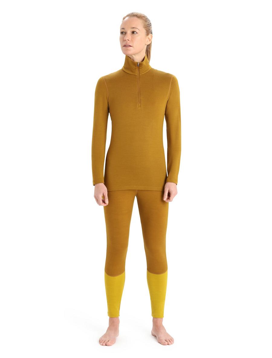 Women's Icebreaker Merino 260 Tech Long Sleeve Half Zip Thermal Top Base Layers Clove | CA 1035XYUF